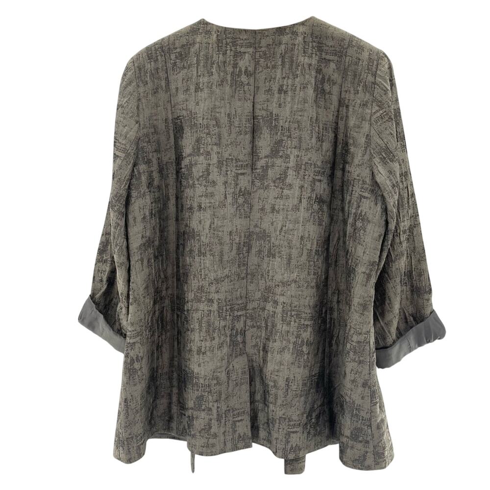 Eileen Fischer Rye Mirage Crinkle Jacquard Silk Cotton Blend Jacket Blazer 1X - Picture 9 of 11